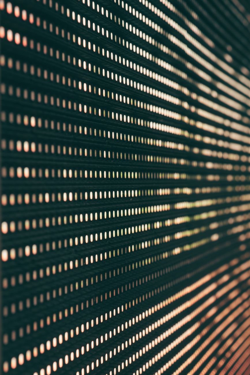 Abstract close-up of an LED panel with glowing light patterns